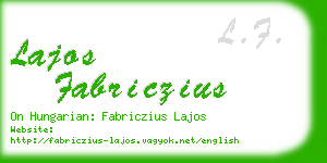 lajos fabriczius business card